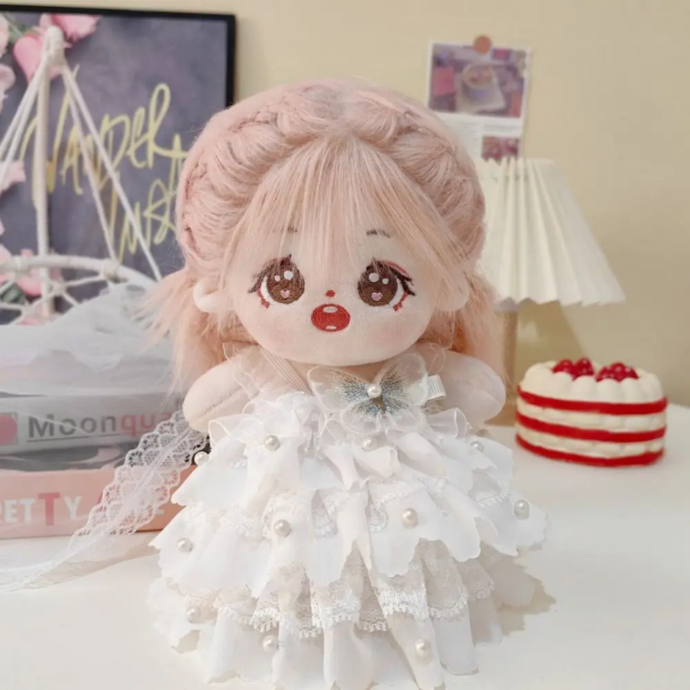 Wedding Dress 20cm Cotton Clothes White Gauze Skirt Dress Up Cotton Outfit Dress Cute Mini 20cm Flower Dress