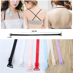 1Pair 1.0cm Width Women Slip Resistant Bra Straps Women Double Shoulder Elastic Brassiere Lady Bra Strap Accessories Lingerie