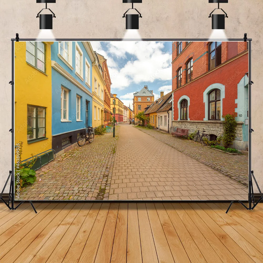 

SHENGYONGBAO Art Cloth Background European Landscape Famous Scenic Spots Street Night Scene Photography Background Props OZ-10