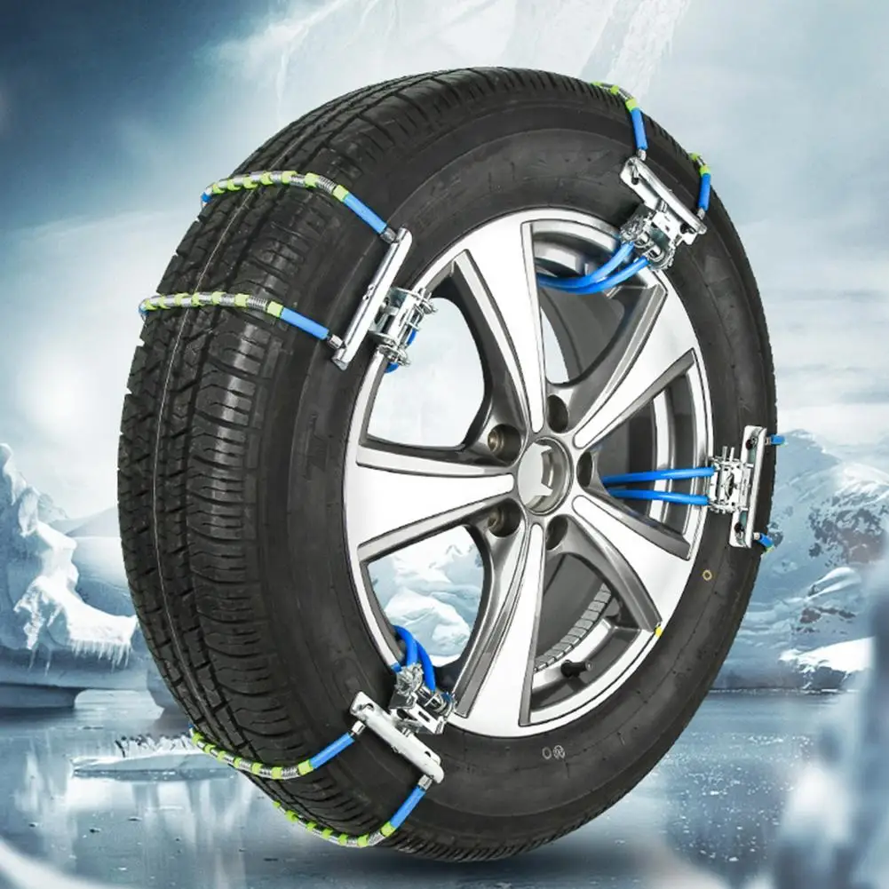 1 Set Universal Snow Chains Adjustable Anti-slip Tire Chains Emergency Traction Strong Grip Emergency Braking Tire Chain
