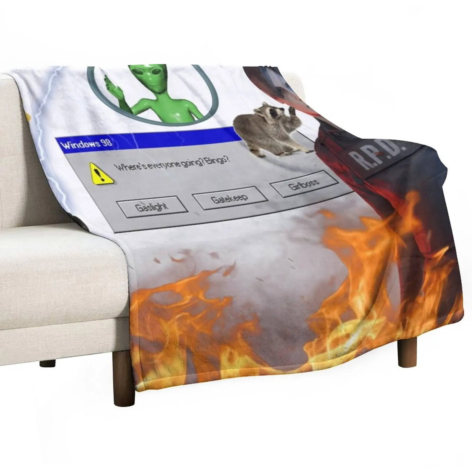 

Leon Kennedy Gaslighting, Gatekeeping, and Girlbossing Throw Blanket valentine gift ideas wednesday