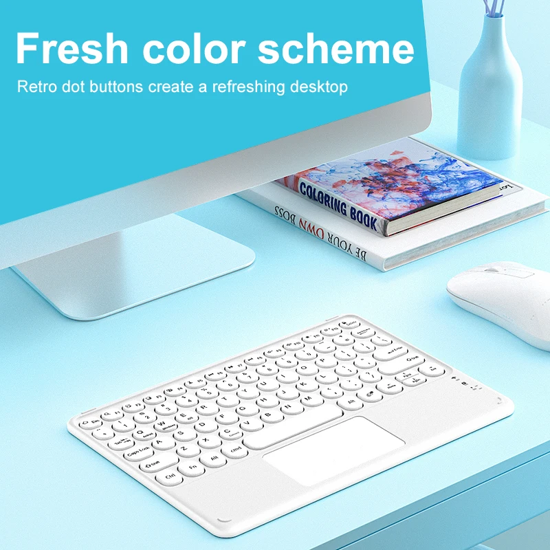 Wireless Keyboard Rechargeable Gaming Keyboard Touchpad Bluetooth-compatible Keypads for Phone Samaung PC Tablet iPad Keyboards bluetooth keyboard