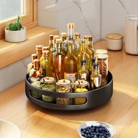 360 Rotating Tray Kitchen Spice Rack Containers for Spice Jar Snack Food Tray Bathroom Storage Box Non Slip Cosmetics Organizer 1