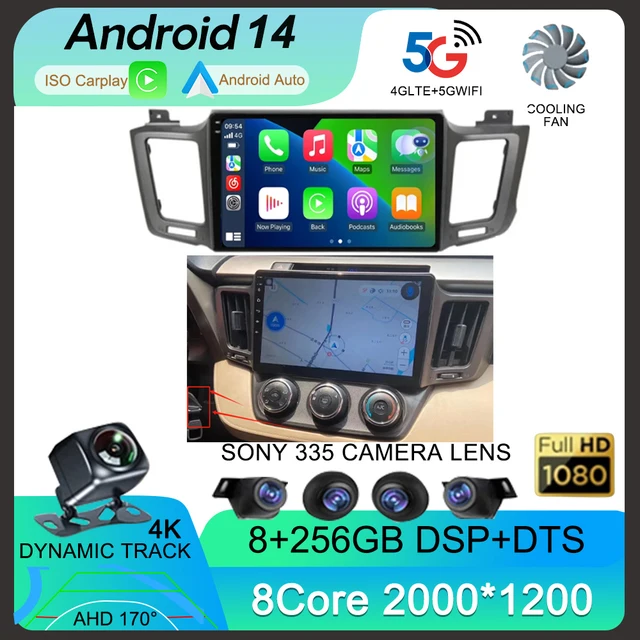 Android 14 Car Radio For Toyota RAV4 RAV 4 2013 2014 2015 2016 2017 Multimedia Player 4G Carplay GPS Stereo Head Unit Auto