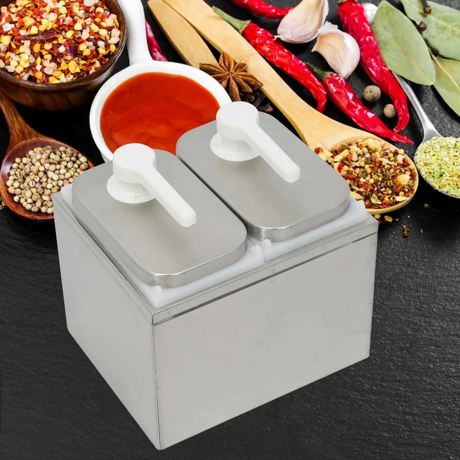 

Sauce Dispenser Pump Portable Salad Sauce Container Easy to Clean Condiment Pump Bottle Stainless Steel for Hotel Restaurant