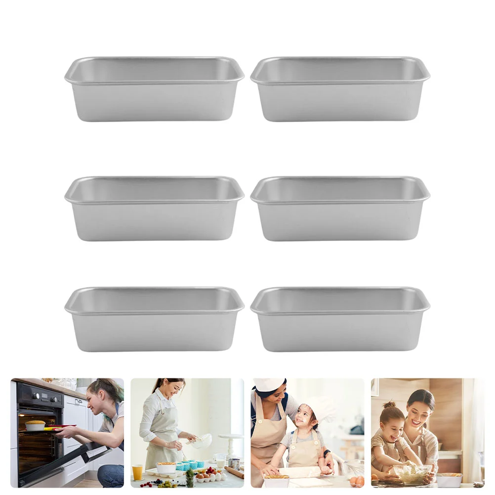 

6 Pcs Toast Mold Dessert Tray Bread Baking Small DIY Kitchen Supply Aluminum Alloy Tool Cake Making Tools