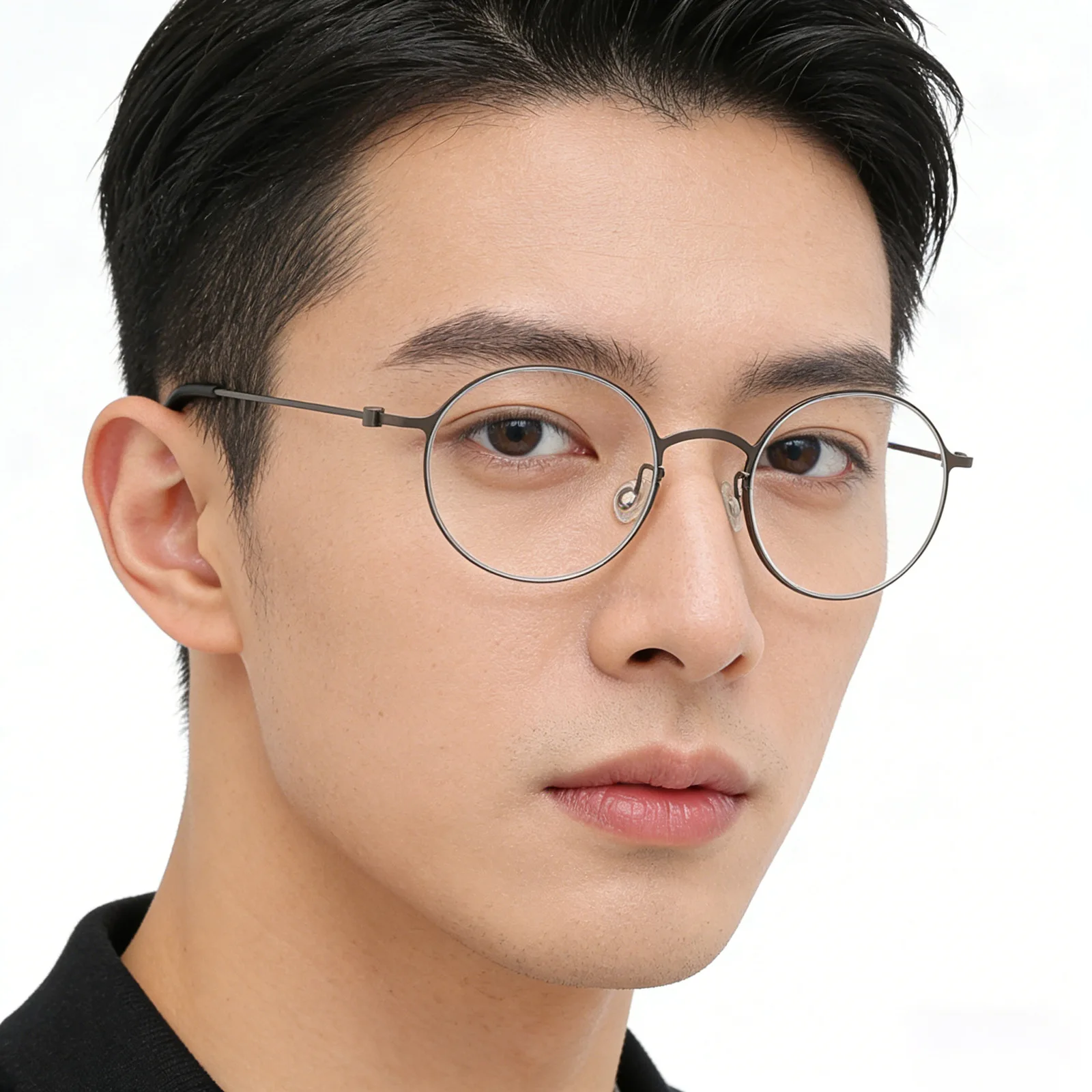 Ultra Lightweight Circular Titanium Glasses Frame Retro Design_voghion.com