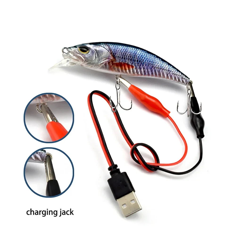 1Pc lure Robotic Swimming Lure USB Rechargeable LED Light Multi Jointed Swimbait Inteli Self-Propelling Electric Fishing Tackle