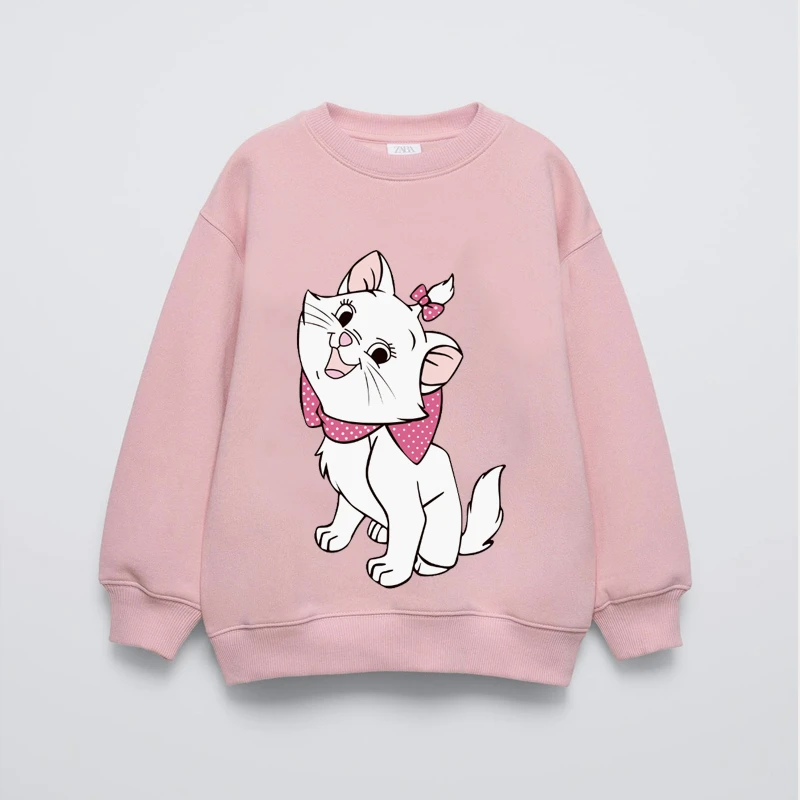 Hello Kitty Baby Girls Sweatshirt Tops Spring New Style Fashion Children's Clothes Loose Casual Hoodie Crewneck Kids Girl Tops 6