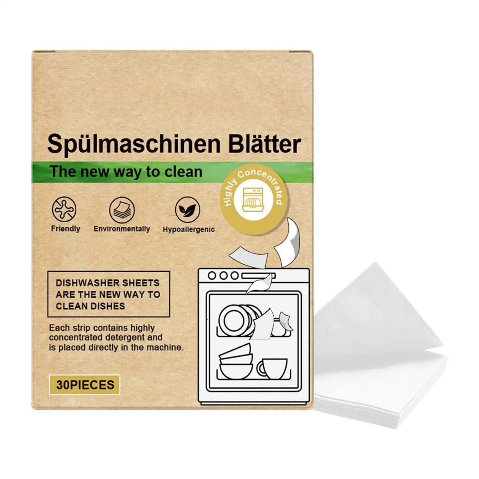 30pcs Dishwasher Cleaner Sheets Removes Odor Dishwasher Cleaner and Deodorizer for Kitchen Home Laundry Washing Machine 1