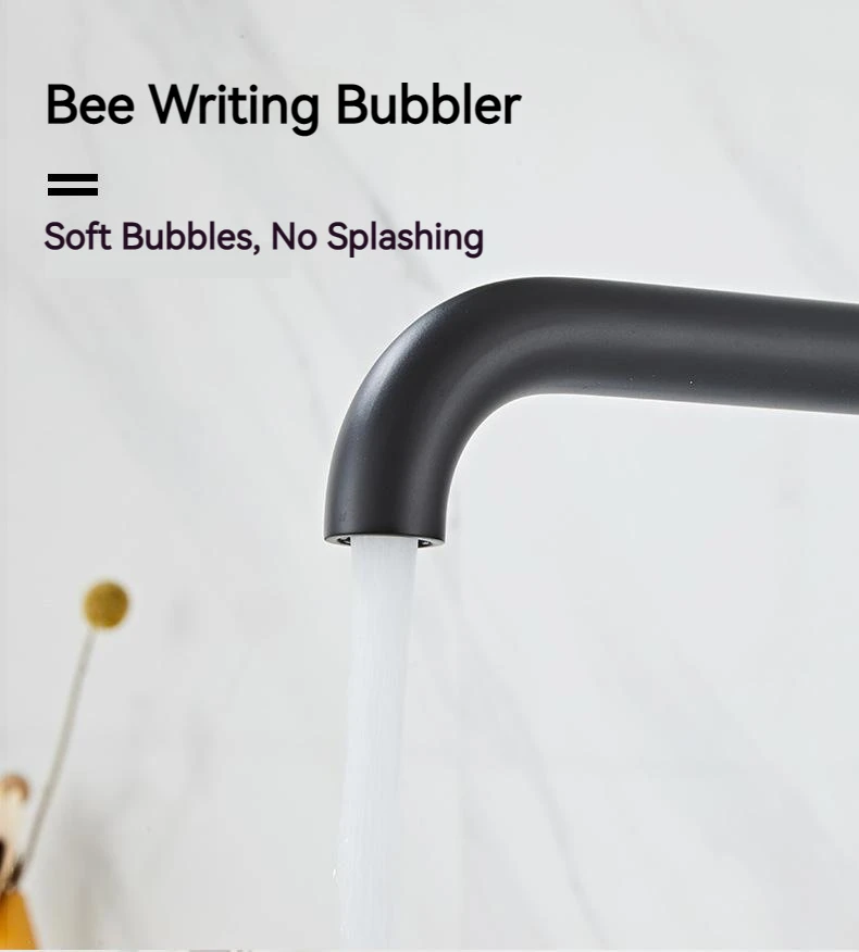 Description Picture 3 of itemBlack Painted Modern Minimalist Bathroom Single Handle Sitting Mixing Basin Metal Taps Accessories Bath Mixer Washbasin Sink Tap