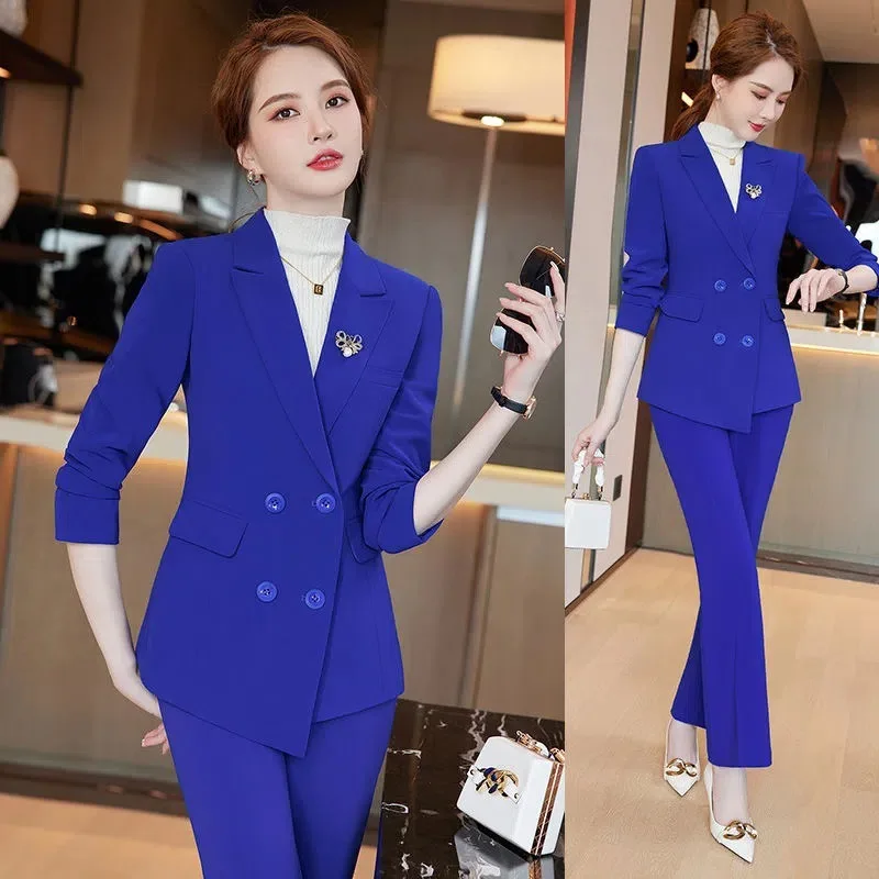 Рисунок 5 - Однотонный двубортный костюм с длинным рукавом