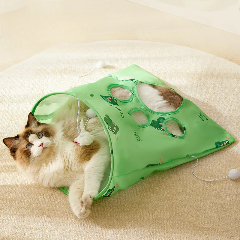 Cat Tunnel Bag Pet Kitten Tunnel Small Animal Cat Play Toy Interactive Toys for Puzzle Exercising Hiding Training and Running