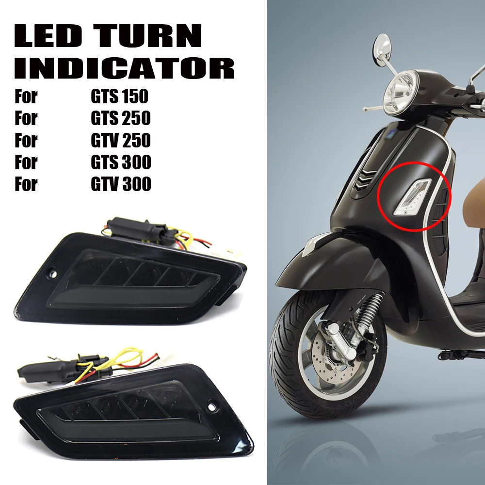 

New LED Turn Signal Light Waterproof Flasher Indicator Rear Lights Lamp For Vespa GTS 300 GTS250 GTS300 GTS150 GTV300 GTV250