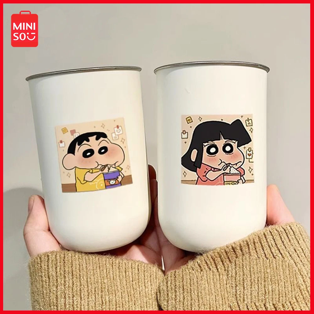

Miniso Crayon Shin Chan Cartoon Anime Korean Edition Couple Toothbrush Cup New Children's Wash Cup Fashion Stainless Steel Cup