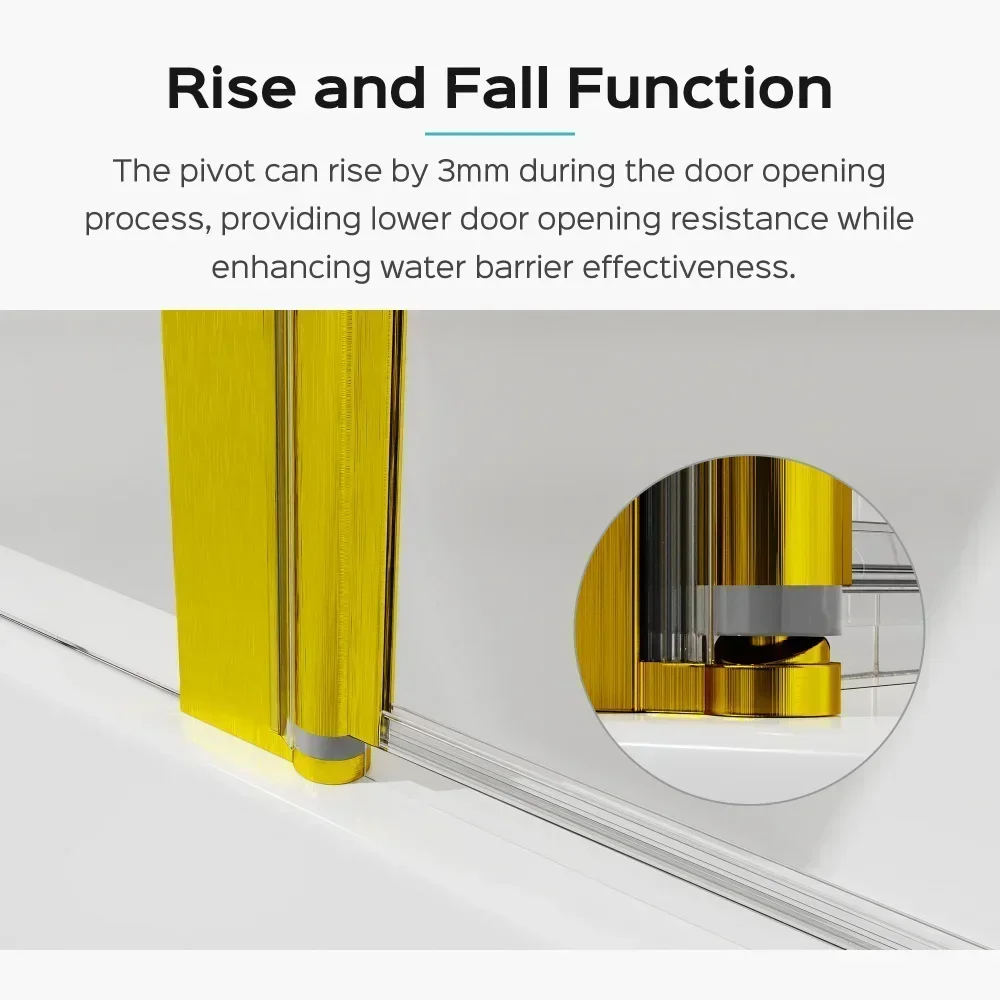 43 in. W * 58 in. H Frameless Folding Shower Doors for Bathtub, 1/4" (6mm) Thick SGCC Tempered Glass Door, Bathroom Pivot Tub 3
