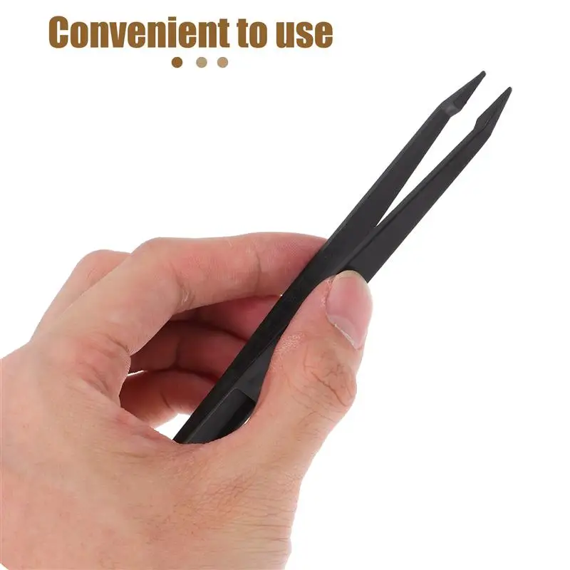 10pcs Plastic Precision Tweezers Anti Static Curved Straight Forceps Electronic PCB Repair Hand Tools For Lab Jewelry Making