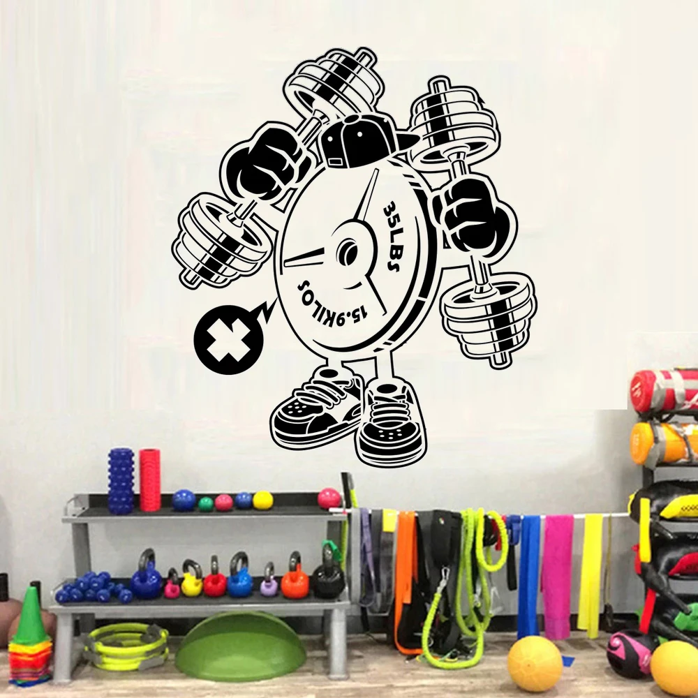 

Dumbbel Wall Decal Sport Motivation Workout Fitness Motivation Gym Home Decor Stickers Removable Vinyl Murals Poster HJ1252