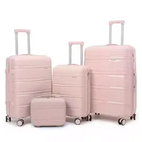 Ensembles de bagages 4 pièces Valise légère en PP (13/20/24/28 pouces) avec serrure TSA, roues silencieuses et design extensible - Voyage 1