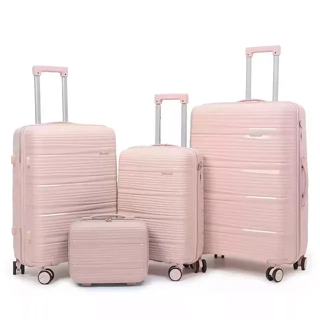 Ensembles de bagages 4 pièces Valise légère en PP (13/20/24/28 pouces) avec serrure TSA, roues silencieuses et design extensible - Voyage 1