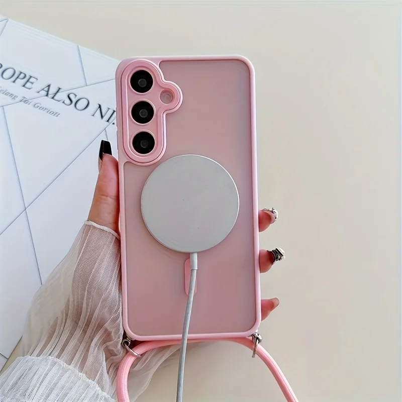 Magnetic Crossbody Lanyard Phone Case with Shockproof Hard PC Cover