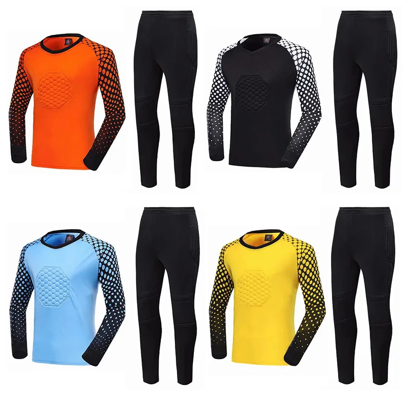 2PCS Football Goalkeeper Suit Kits Adult Training Pants Shorts Jersey Kit Soccer Clothes Set Sports Competition Team Uniform