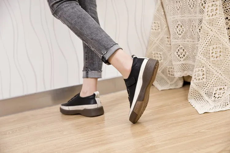 Genuine Leather Flat Girl Student Shoes - true-deals-club