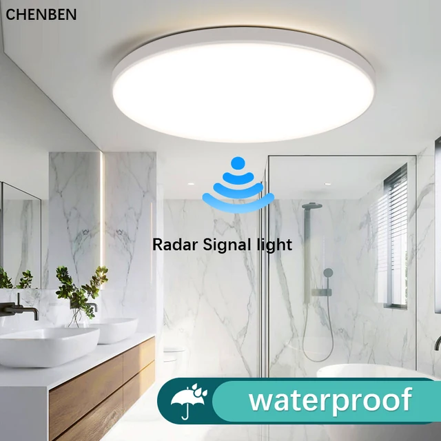 Motion Sensor โคมไฟเพดาน LED เรดาร์อัตโนมัติโรงรถห้องใต้หลังคาประตูทางเดิน TOP โคมไฟห้องน้ํามนุษย์ Induction Lighting สมาร์ทเพดาน 1