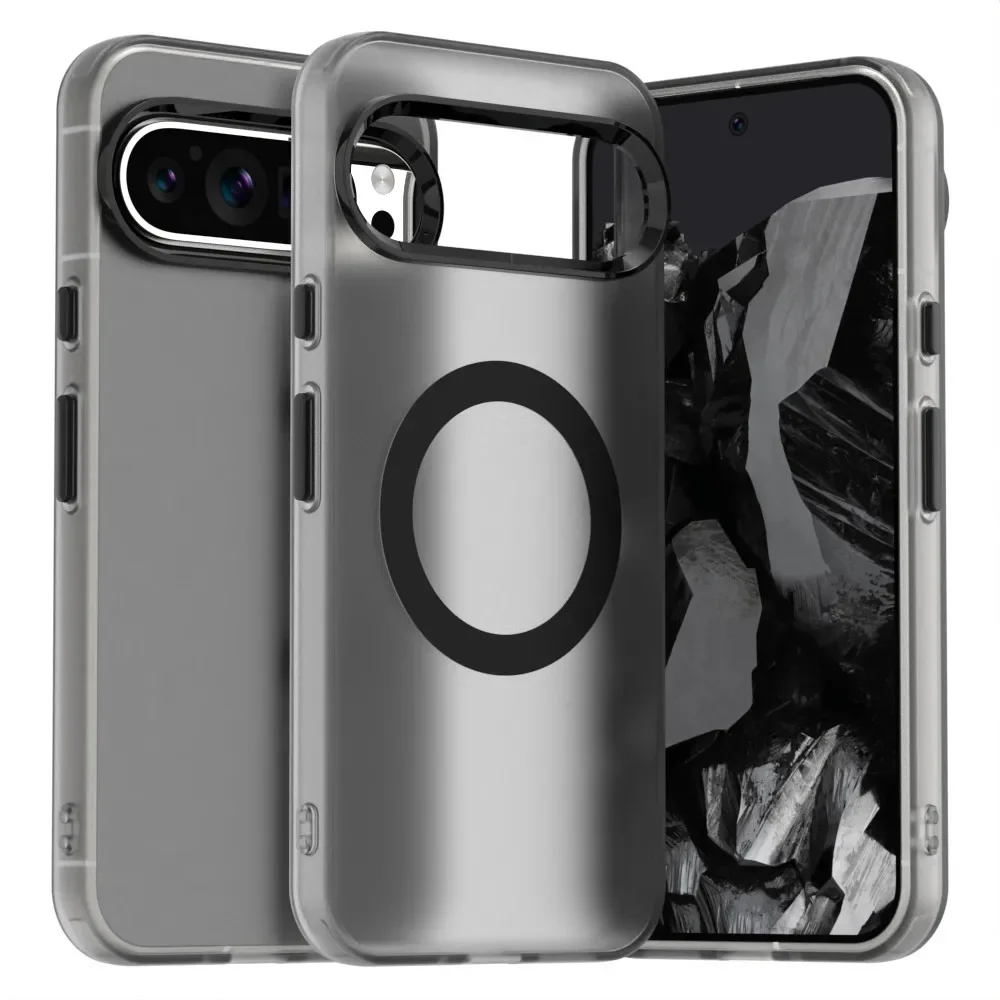 Matte Clear Magnetic Wireless Charging Armor Case - Military Shockproof Candy Color Cover