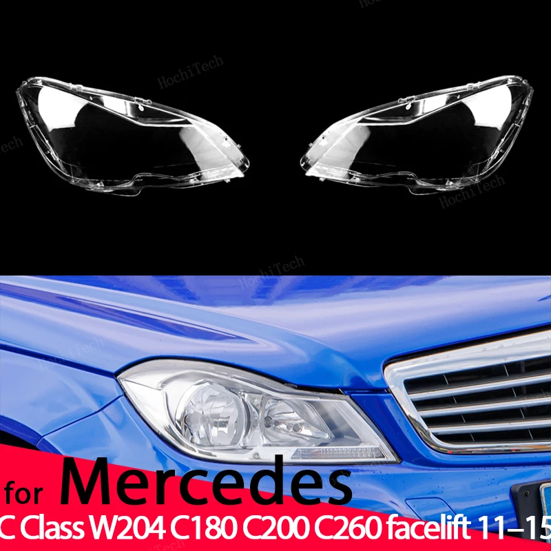 

Headlight Lampshade Transparent Lens Left and Right Lampshade Cover For Mercedes-Benz C Class W204 C180 C200 C260 facelift 11-15