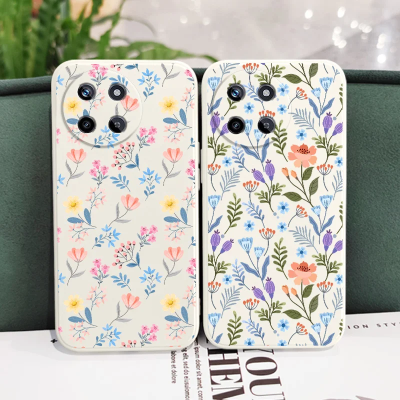 Brilliant Floral Liquid Silicone Phone Case Cover