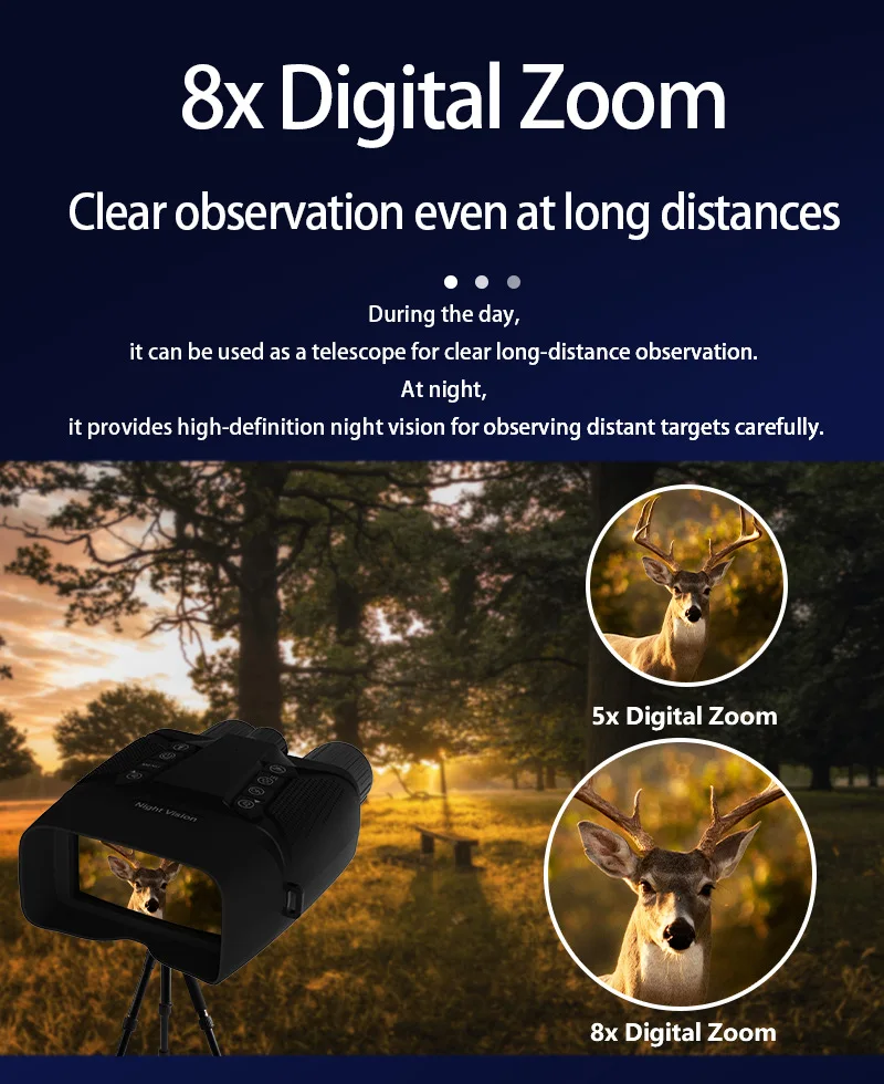 Night Vision Binoculars 4K UHD 40MP Tactical Flashlight Binocular Infrared Teles