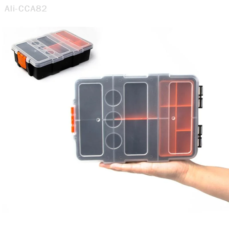 SHIDWJ 다중 그리드 휴대용 플라스틱 부품 공구함 조합 나사 보관함 금속 부품 하드웨어 공구 드라이버 공구함