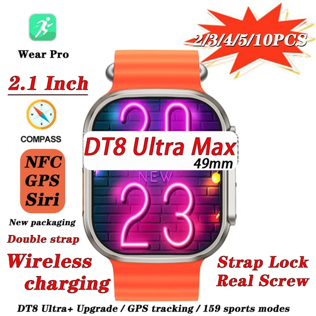 DT8 Ultra Max Smart Watch IWO Ultra 2 Straps Watch 8 Wireless charging NFC  GPS ECG Women Men 2.1 Inch Push Message Smart Watch