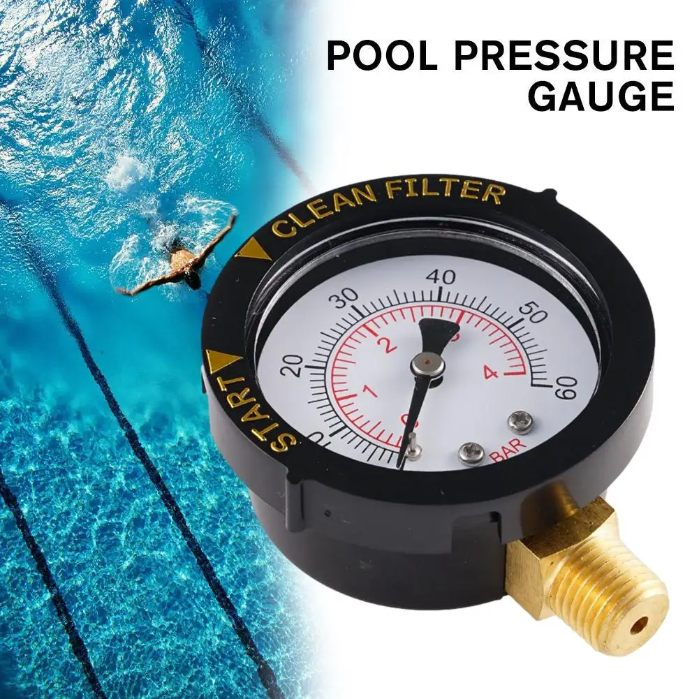 

0-60 PSI Mini Pressure Gauge Pool Spa Filter Water Gauge Pressure Cylinder NPT BSP Sand Pressure 0-60PSI Measuring ZG Q4Z6