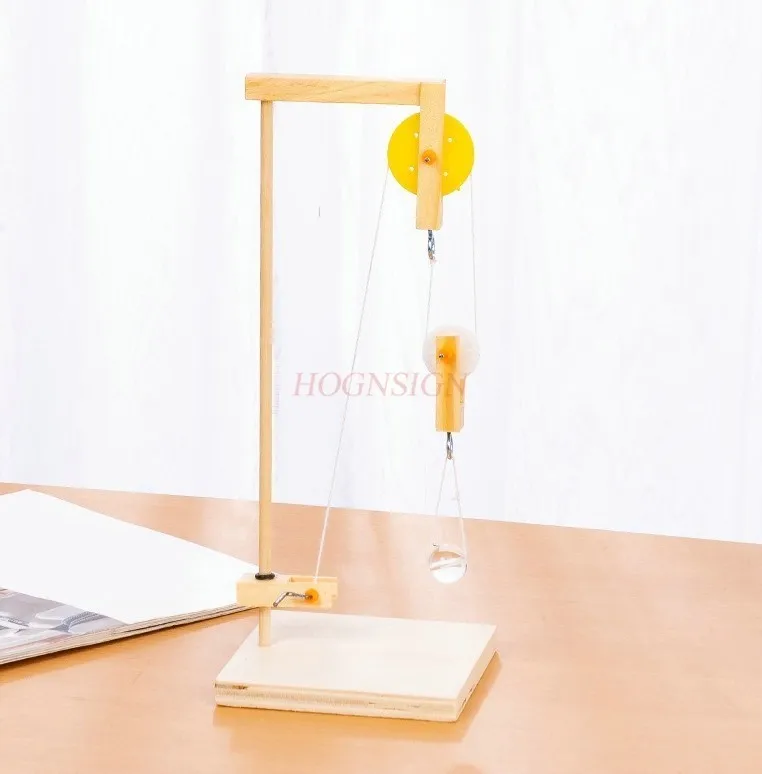 1세트 물리 과학 실험 풀리 크레인 수동 DIY 재료 기술 소형 제작자 학생용