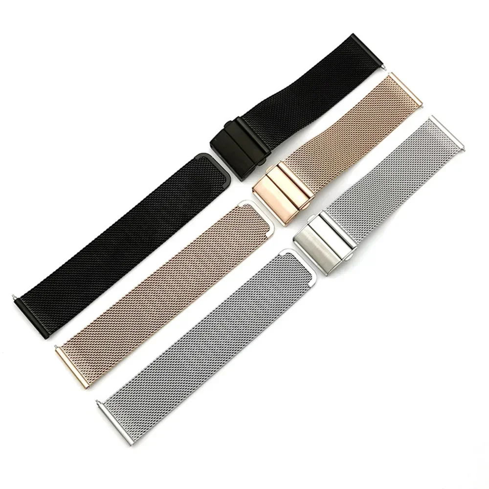 Elegant Stainless Steel Mesh Milanese Loop Watch Band with Quick Release and Butterfly Clasp