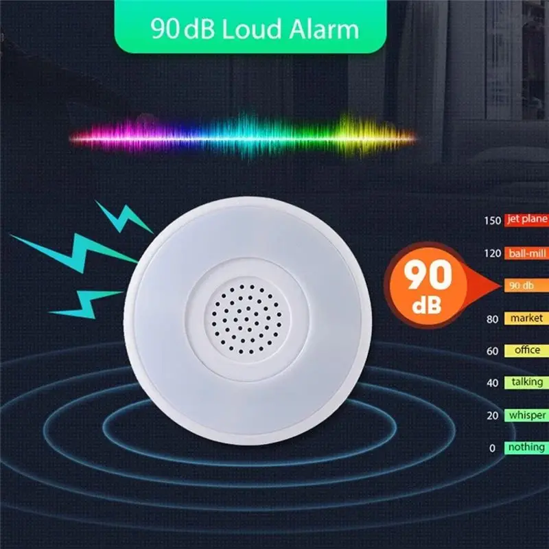 (내구성이 뛰어남) 안전한 가정 환경을 위한 RGB LED 야간 조명이 포함된 Tuya 지원 스마트 알람 사이렌 90Db