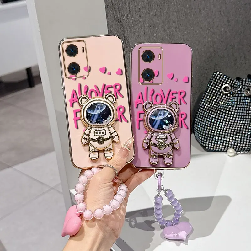 Pink Font Phone Case Set with Bead Lanyard & Stand - 3 Piece Set