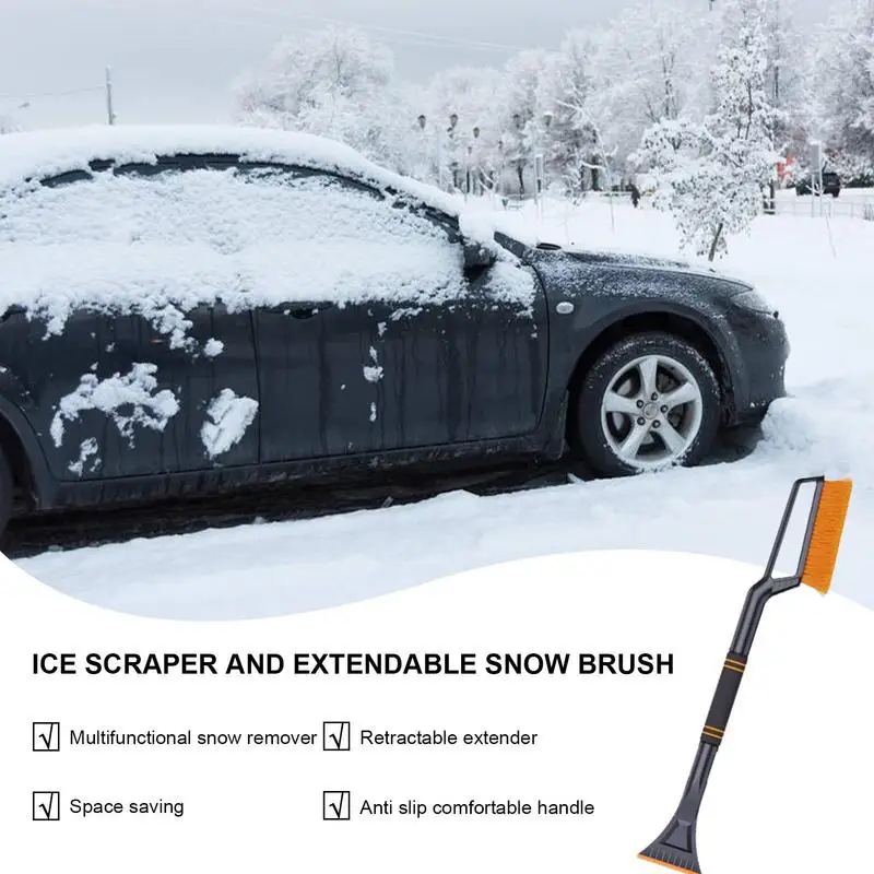 

Ice Scraper Snow Brush Winter Snow Scraper Remover Multifunctional Space Saving Snow Clearing Tool For Cars SUVs RVs And Trucks