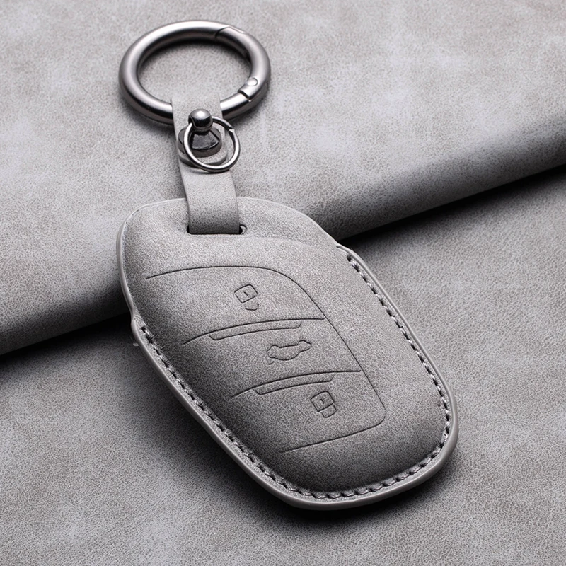 PU 가죽 자동차 스마트 원격 키 케이스 커버 가방 쉘 홀더 수호자 MG ZS EV MG6 EZS HS EHS 2019 2020 키 체인 액세서리