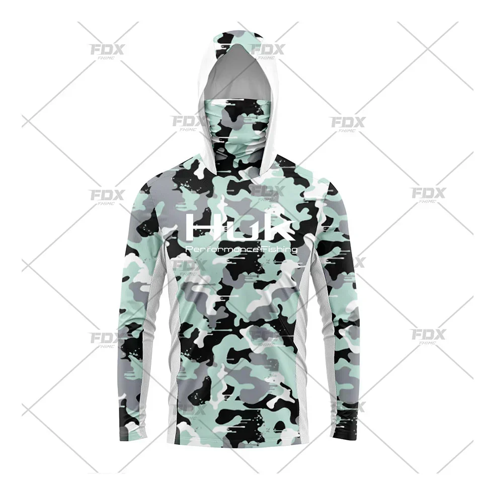 Fishing Gear Hoodie Fishing Apparel Summer Outdoor Long Sleeve Hooded T-Shirt UV Protection Breathable Angling Clothing HUK