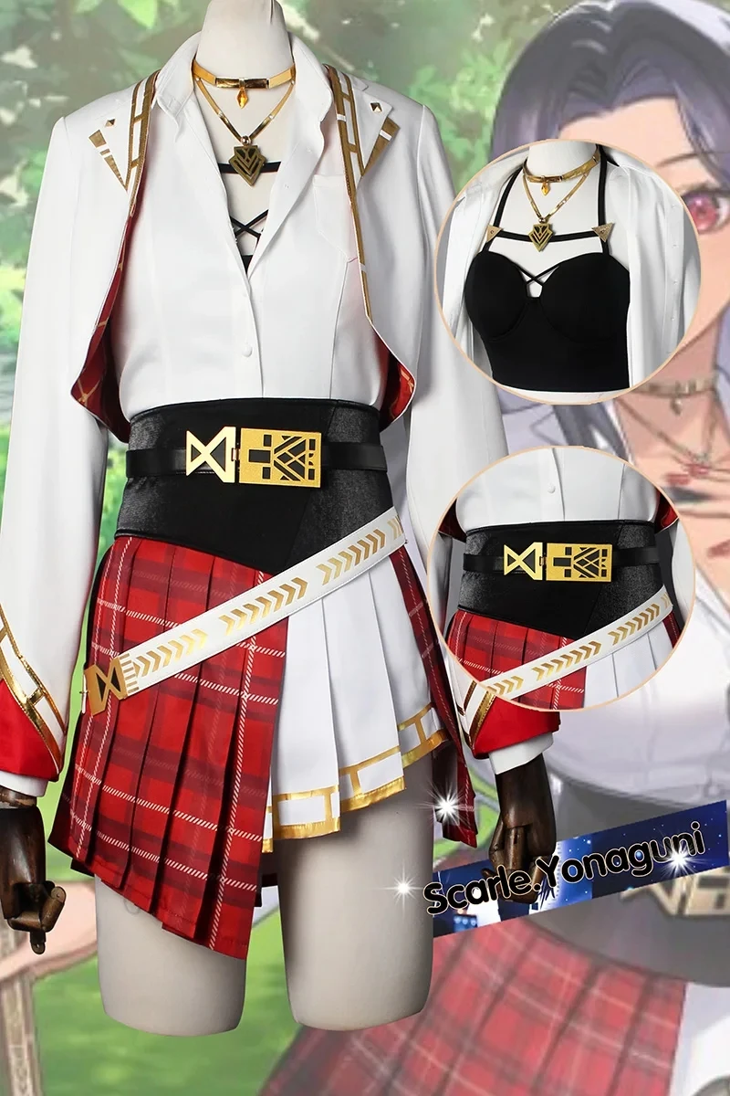 COS-HoHo Vtuber Nijisanji EN ILUNA Scarle Yonaguni Game Suit Gorgeous Uniform Cosplay Costume Halloween Party Role Play Outfit