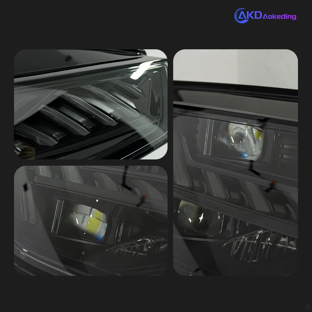 AKD 자동차 액세서리 헤드 램프, 아우디 A7 헤드라이트 2011-2017 RS7 LED 헤드라이트 DRL 다이나믹 싱글 하이 로우 빔