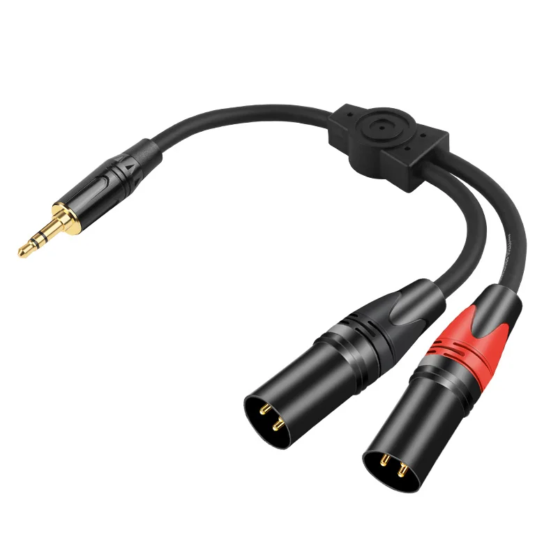 Premium AUX to Dual XLR Audio Cable - Balanced Sound Cord for Microphone, Speaker, and Amplifier