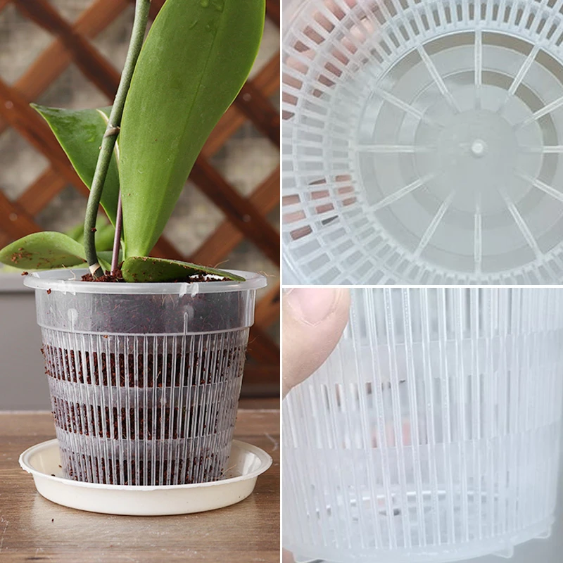 Pots à Orchidées Transparents - 14 Cm - Plastique - Avec Trous Et