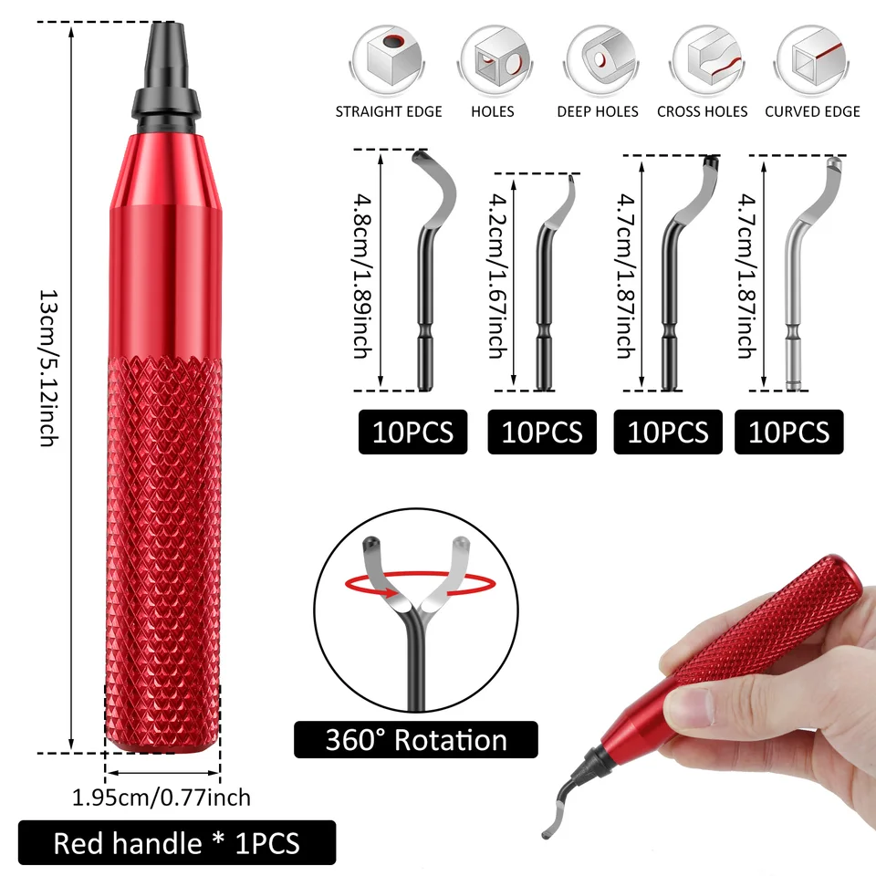 Kit Utensile Sbavatura Con 11 Lame HSS - Per Tubi Idraulici In Rame, Ottone, Acciaio, PVC E Legno