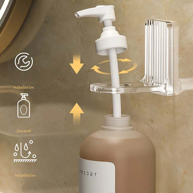 Light Luxury Shower Gel Bottle Rack Adjustable Shampoo Bottle Holder Hand Soap Dispenser Hook Wall Mounted Free Punching 3