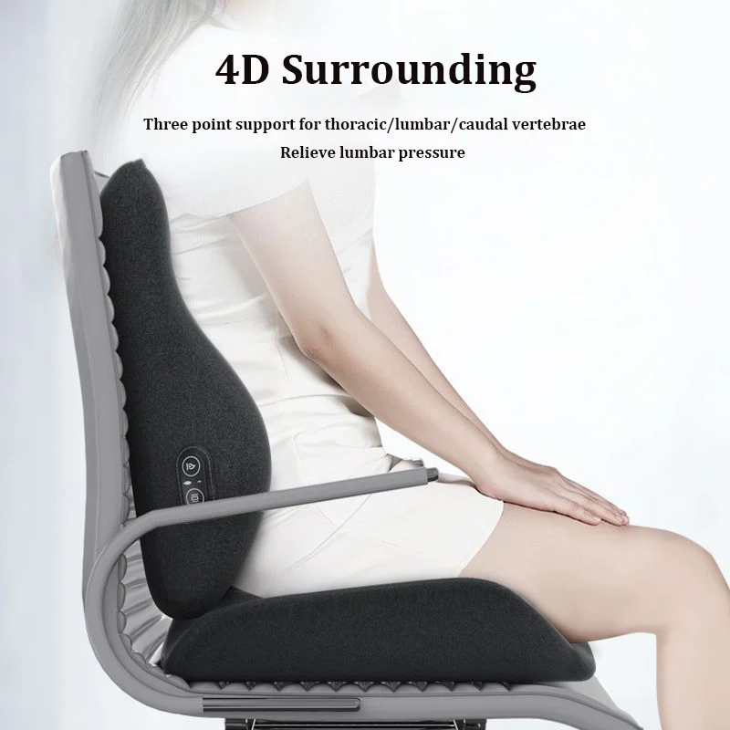 Memory Foam Electric Massage Waist Pad / Chair Cushion Set Hot Compress Relieve Soreness for Car Office Home Orthopedic Pillow massage waist pad