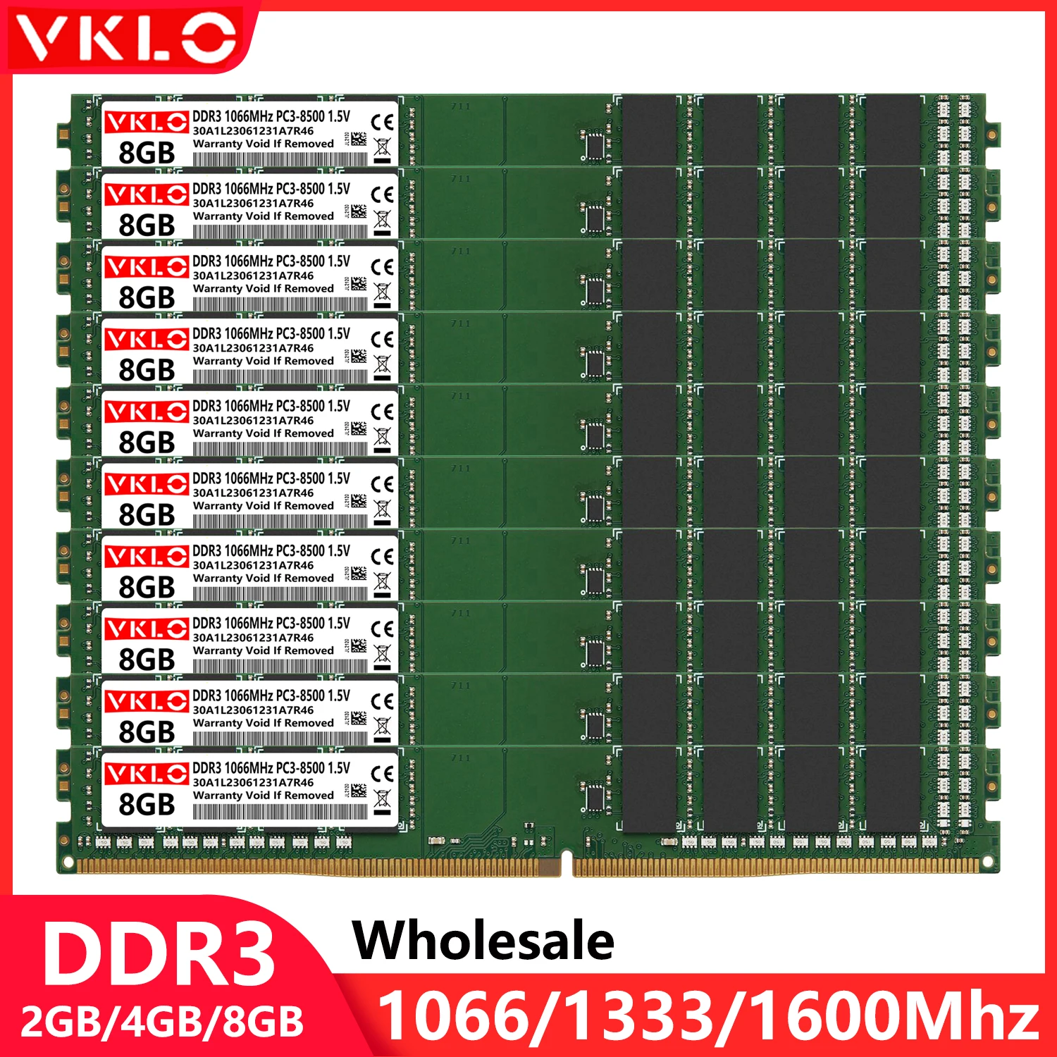 Desktop Memory DDR3 4GB 8GB 8500 10600 12800 1.5V 240Pin PC3 1066 1333 1600Mhz Non-ECC Unbuffered DIMM
